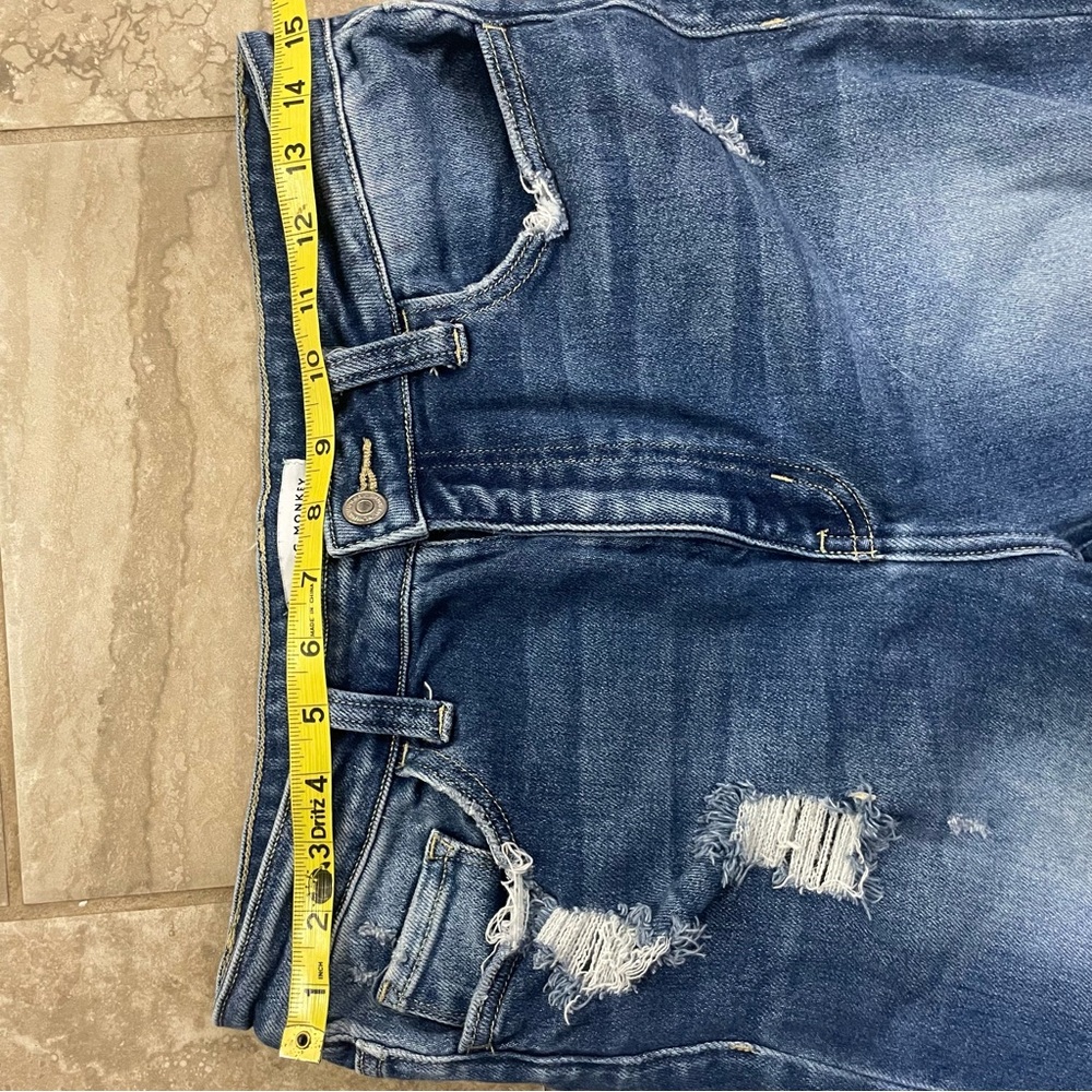 Flying Monkey Super High Rise Detailed Raw Hem Flare Jeans sz 30 - Picture 12 of 15